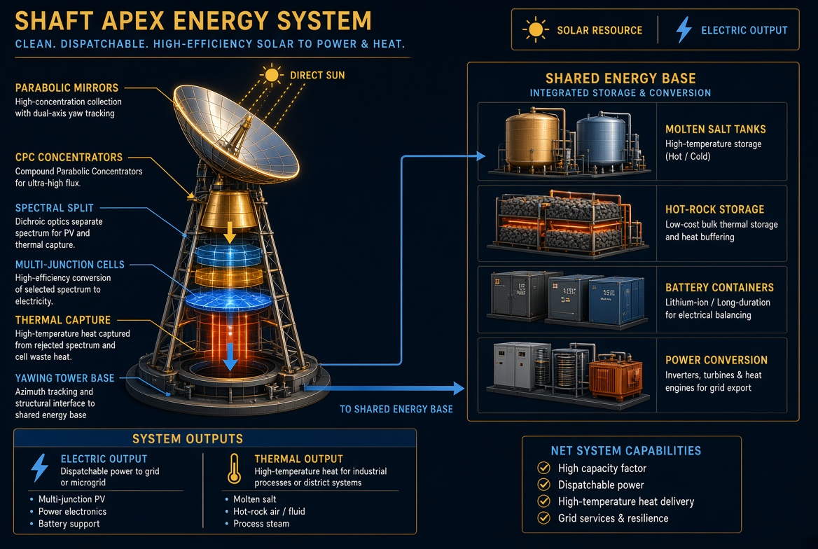 Technical schematic of the energy system